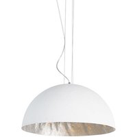 Moderne Hängelampe weiß mit Silber 50cm - Magna Moderne Hängelampe weiß mit Silber 50cm - Magna von QAZQA