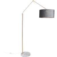Moderne Stehlampe Gold Samtschirm Grau 50 cm - Editor von QAZQA