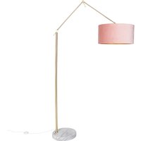 Moderne Stehlampe Gold Samtschirm Rosa 50 cm - Editor von QAZQA