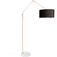 Moderne Stehlampe Gold Veloursschirm Schwarz 50 cm - Editor von QAZQA