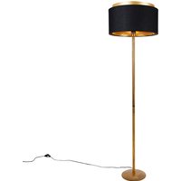 Moderne Stehlampe Gold mit Schirm Schwarz mit Gold - Simplo von QAZQA