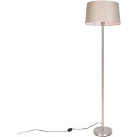 Moderne Stehlampe Stahl mit taupefarbenem Schirm 45 cm - Simplo von QAZQA