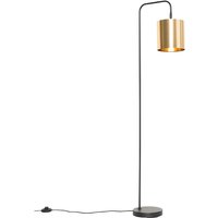 Moderne Stehlampe schwarz mit Gold - Lofty Moderne Stehlampe schwarz mit Gold - Lofty von QAZQA