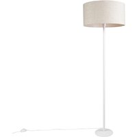 Moderne Stehlampe weiß mit pfefferfarbenem Schirm 50 cm - Simplo von QAZQA