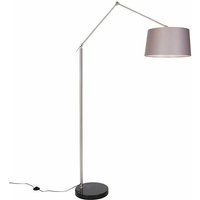 Moderne Stehleuchte Stahl Leinenschirm dunkelgrau 45 cm - Editor von QAZQA
