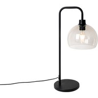 Moderne Tischlampe schwarz mit Rauchglaseffekt - Maly von QAZQA