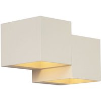 Moderne Wandleuchte Beige 2-flammig - Transfer Double Moderne Wandleuchte Beige 2-flammig - Transfer Double von QAZQA