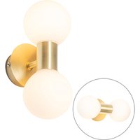 Moderne Wandleuchte gold IP44 2-flammig - Cederic von QAZQA