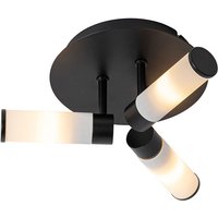 Moderne Badezimmer-Deckenleuchte schwarz 3-flammig IP44 - Bath - Schwarz von QAZQA