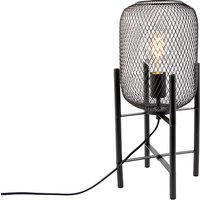 Moderne schwarze Tischlampe - Bliss Mesh von QAZQA