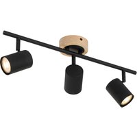 Moderner Spot in Schwarz mit 3-flammigem, kippbarem Holz - Jeana Moderner Spot in Schwarz mit 3-flammigem, kippbarem Holz - Jeana von QAZQA