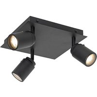 Moderner Spot schwarz quadratisch 3-Licht IP44 - Ducha Moderner Spot schwarz quadratisch 3-Licht IP44 - Ducha von QAZQA
