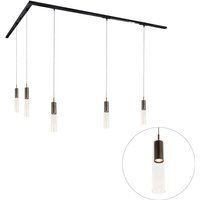 Modernes Schienensystem mit 5 Pendelleuchten Dunkelbronze 1-phasig - Iconic Lloyd von QAZQA