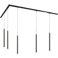 Modernes Schienensystem mit 5 Pendelleuchten schwarz 1-phasig - Iconic Frini von QAZQA