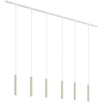 Modernes Schienensystem mit 6 Pendelleuchten Beige mit Weiß 1-phasig - Slimline Keno von QAZQA
