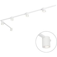 Modernes Schienensystem weiß mit 5 Strahlern 1-phasig - Rondoo Up Modernes Schienensystem weiß mit 5 Strahlern 1-phasig - Rondoo Up von QAZQA