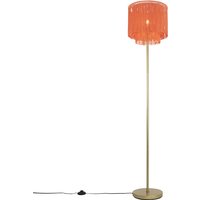 Orientalische Stehlampe goldrosa Schirm mit Fransen - Franxa von QAZQA