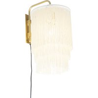 Orientalische Wandleuchte Gold Creme Schirm mit Fransen - Franxa von QAZQA