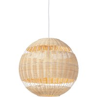Pendelleuchte im Landhausstil weiß mit Rattan - Rattan von QAZQA