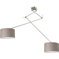 Hängelampe Stahl mit Schirm 35 cm taupe verstellbar - Blitz ii von QAZQA