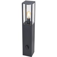 Moderne Außenstehleuchte Schwarz 80cm mit Steckdose IP44 - Charlois von QAZQA