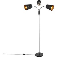 Moderne Stehlampe schwarz 3-Licht - Carmen Moderne Stehlampe schwarz 3-Licht - Carmen von QAZQA