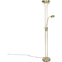 Moderne Stehleuchte Messing mit Leselampe inkl. led dim to warm - Diva Moderne Stehleuchte Messing mit Leselampe inkl. led dim to warm - Diva von QAZQA