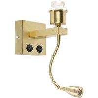 Moderne Wandleuchte Gold mit Flexarm - Brescia Combi Moderne Wandleuchte Gold mit Flexarm - Brescia Combi von QAZQA