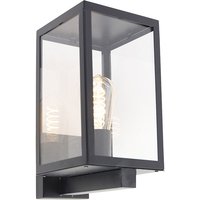 Moderne rechteckige Außenwandleuchte schwarz mit Glas - Rotterdam Moderne rechteckige Außenwandleuchte schwarz mit Glas - Rotterdam von QAZQA