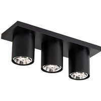 Moderner Deckenstrahler schwarz 3-flammig - Tubo von QAZQA