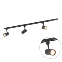 Modernes 1-Phasen-Schienensystem mit 3 Spots schwarz - Jeana Modernes 1-Phasen-Schienensystem mit 3 Spots schwarz - Jeana von QAZQA
