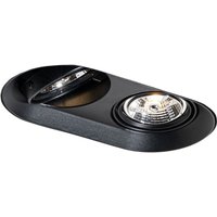 Runder Einbau-Strahler schwarz GU10 70mm 2-flammig - Hubs von QAZQA