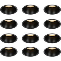 Set mit 12 schwarzen Einbauleuchten GU10 50mm IP44 - Dept von QAZQA