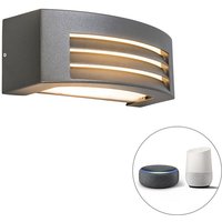 Smarte Wandleuchte Anthrazit IP44 inkl. Wifi P45 - Hurricane 1 von QAZQA