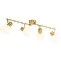 Smarter Deckenstrahler Gold mit Opalglas 4-flammig Verstellbar Inkl. 4 Wifi P45 - Anouk von QAZQA
