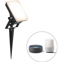 Qazqa - Smarter Heizkörper schwarz 12,8 cm inkl. led IP65 mit Erdungsstift - Ruud von QAZQA