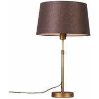 Tischlampe Bronze mit Schirm braun 35 cm verstellbar - Parte von QAZQA