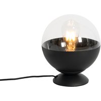 Retro-Tischlampe schwarz mit klarem Glas - Eclipse von QAZQA