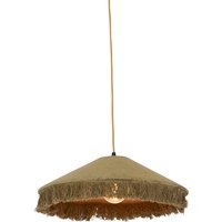 Retro hängende Lampe grüner Samt mit Rüschen - Frills von QAZQA