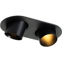 Runde Einbauleuchte schwarz GU10 35mm schwenkbar 2-flammig - Installa von QAZQA