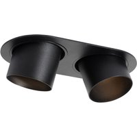 Runde Einbauleuchte schwarz GU10 70mm schwenkbar 2-flammig - Installa von QAZQA