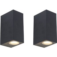 Set aus 2 modernen Wandleuchten schwarz 2-flammig IP44 - Baleno von QAZQA