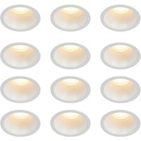 Set mit 12 weißen Einbauleuchten GU10 35 mm IP44 - Dept von QAZQA