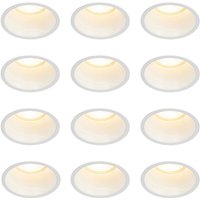 Set mit 12 weißen Einbauleuchten GU10 70 mm IP44 - Dept von QAZQA