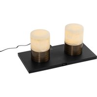 Set mit 2 Tischleuchten Dunkelbronze rgbw wiederaufladbar - Alessia Set mit 2 Tischleuchten Dunkelbronze rgbw wiederaufladbar - Alessia von QAZQA