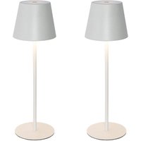 Set mit 2 Tischleuchten weiß mit Dimmer und wiederaufladbar - Murdock Set mit 2 Tischleuchten weiß mit Dimmer und wiederaufladbar - Murdock von QAZQA