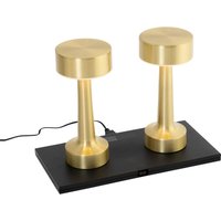 Set mit 2 goldenen RGBW-wiederaufladbaren Tischlampen - Isobel von QAZQA