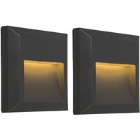 Set mit 2 modernen Wandleuchten dunkelgrau inkl. led - Gem 2 von QAZQA