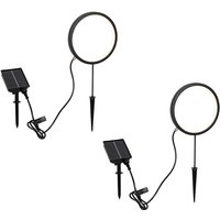 Set mit 2 schwarzen Wegeleuchten 50cm inkl. wiederaufladbare led und Solar IP65 - Adalind von QAZQA