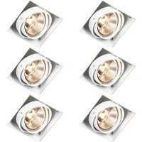 Set mit 6 Einbaustrahlern weiß GU10 AR111 Trimless Verstellbar - Oneon Set mit 6 Einbaustrahlern weiß GU10 AR111 Trimless Verstellbar - Oneon von QAZQA
